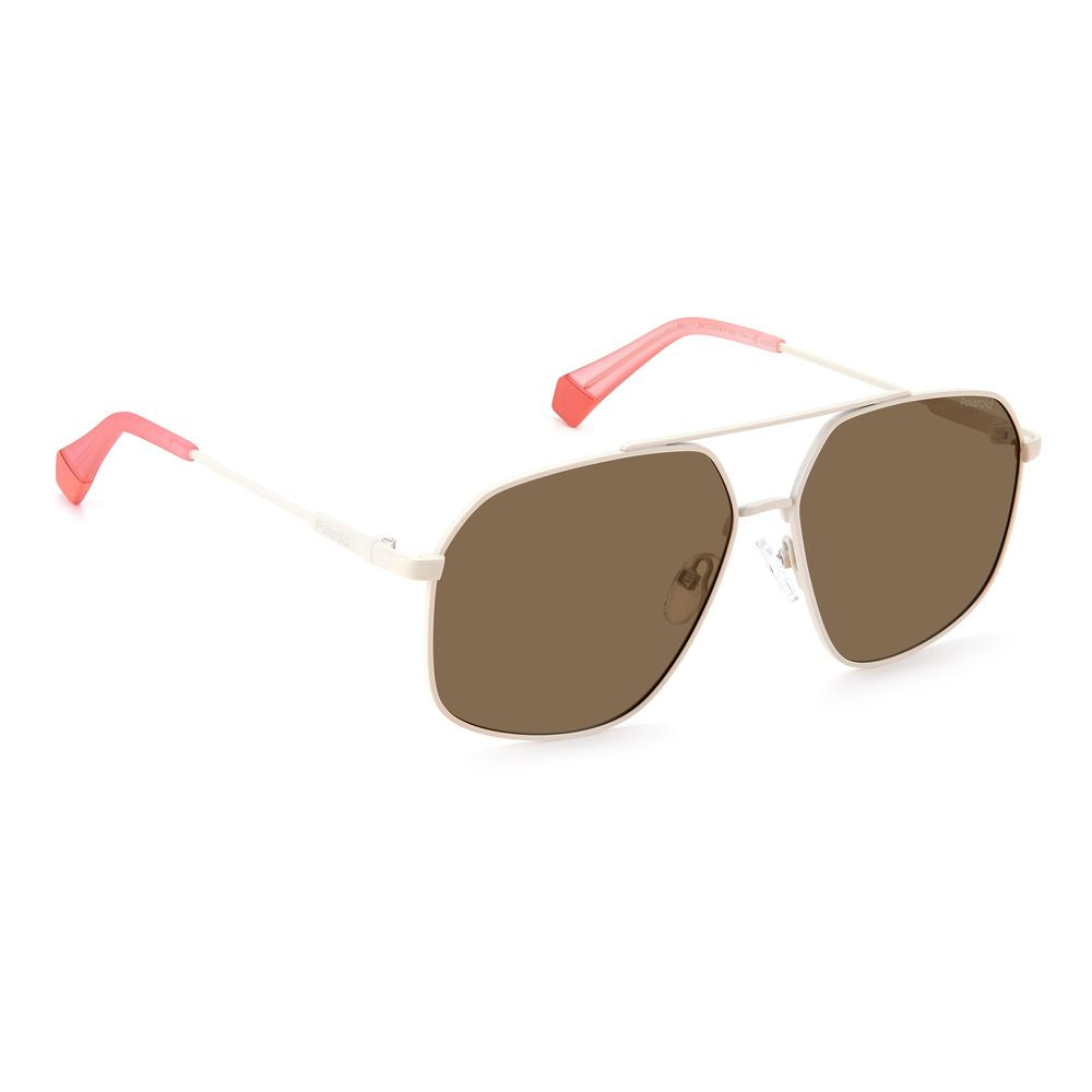 Beige Stainless Steel Sunglasses