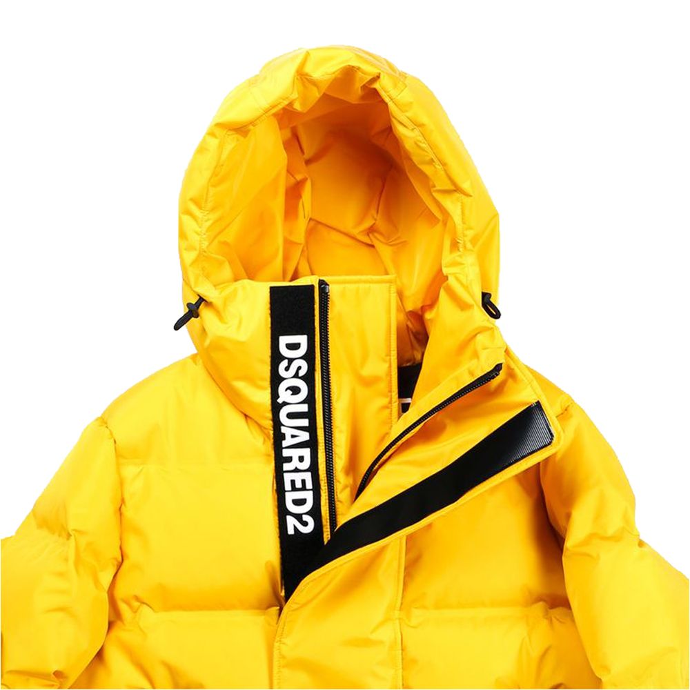 Yellow Nylon Men Jacket