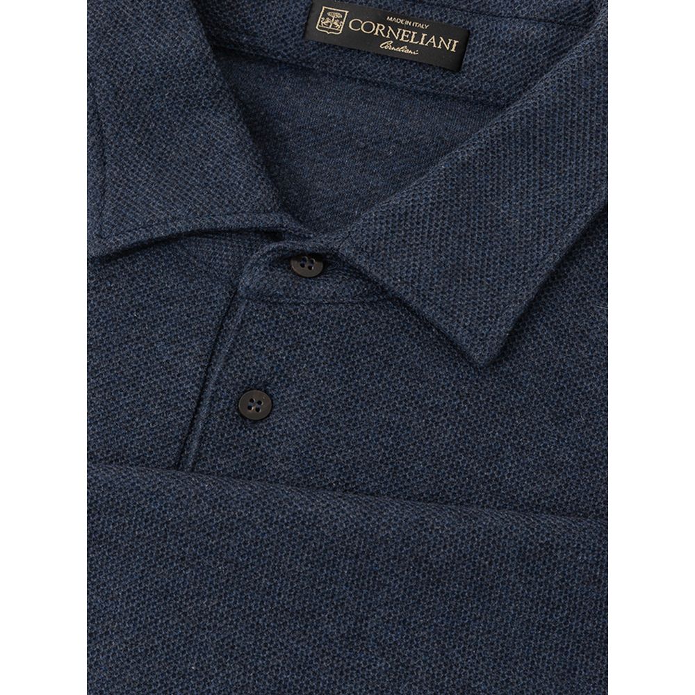 Blue Cotton Polo Shirt