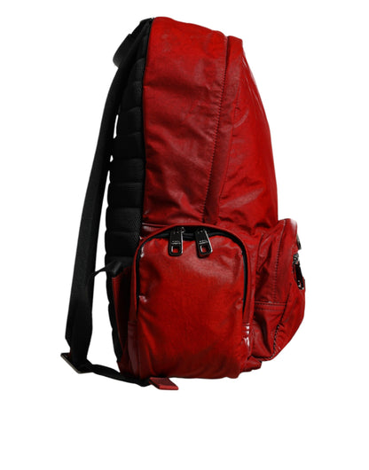 Red Patent Leather Logo Plaque Backpack Bag