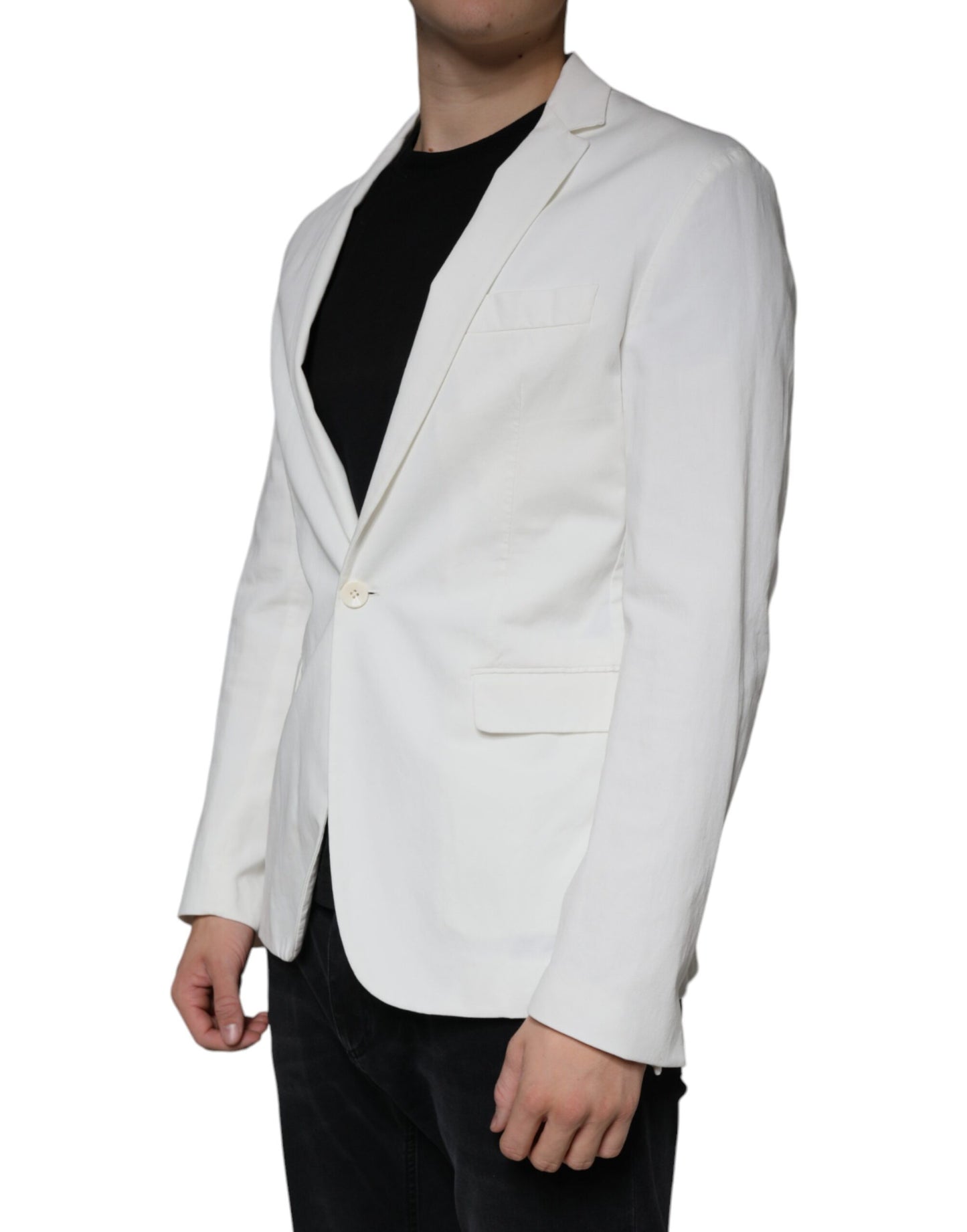 White Single Breasted One Button Dress Formal Blazer