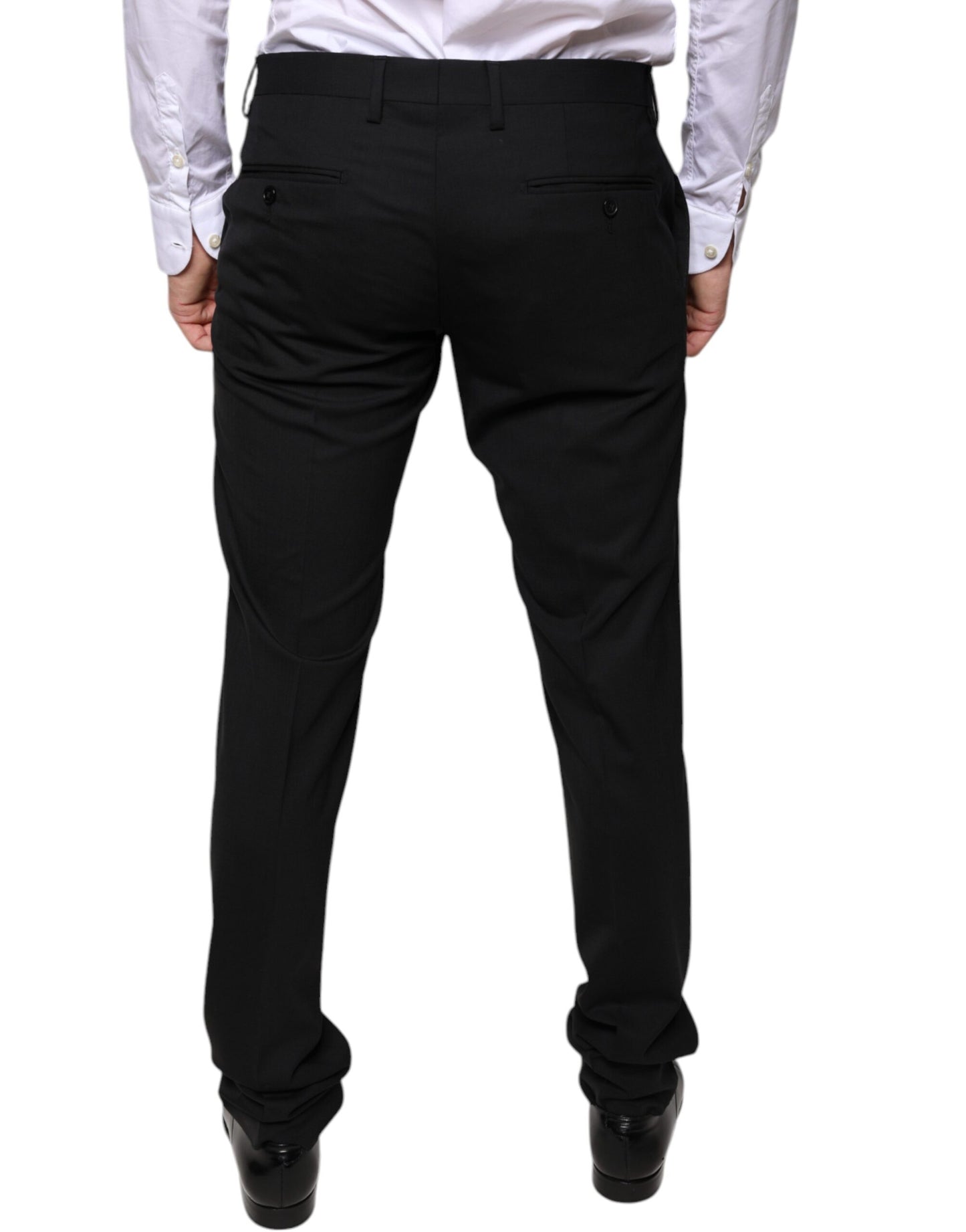 Black Wool Skinny Dress Formal Pants