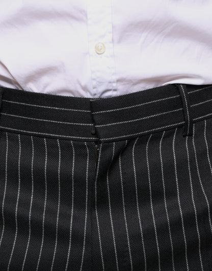 Black Stripes Skinny Men Dress Pants