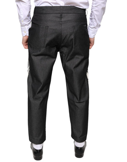 Black Bandana Silk Dress Pants