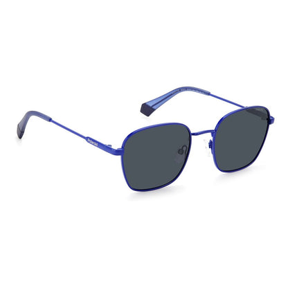 Blue Stainless Steel Sunglasses