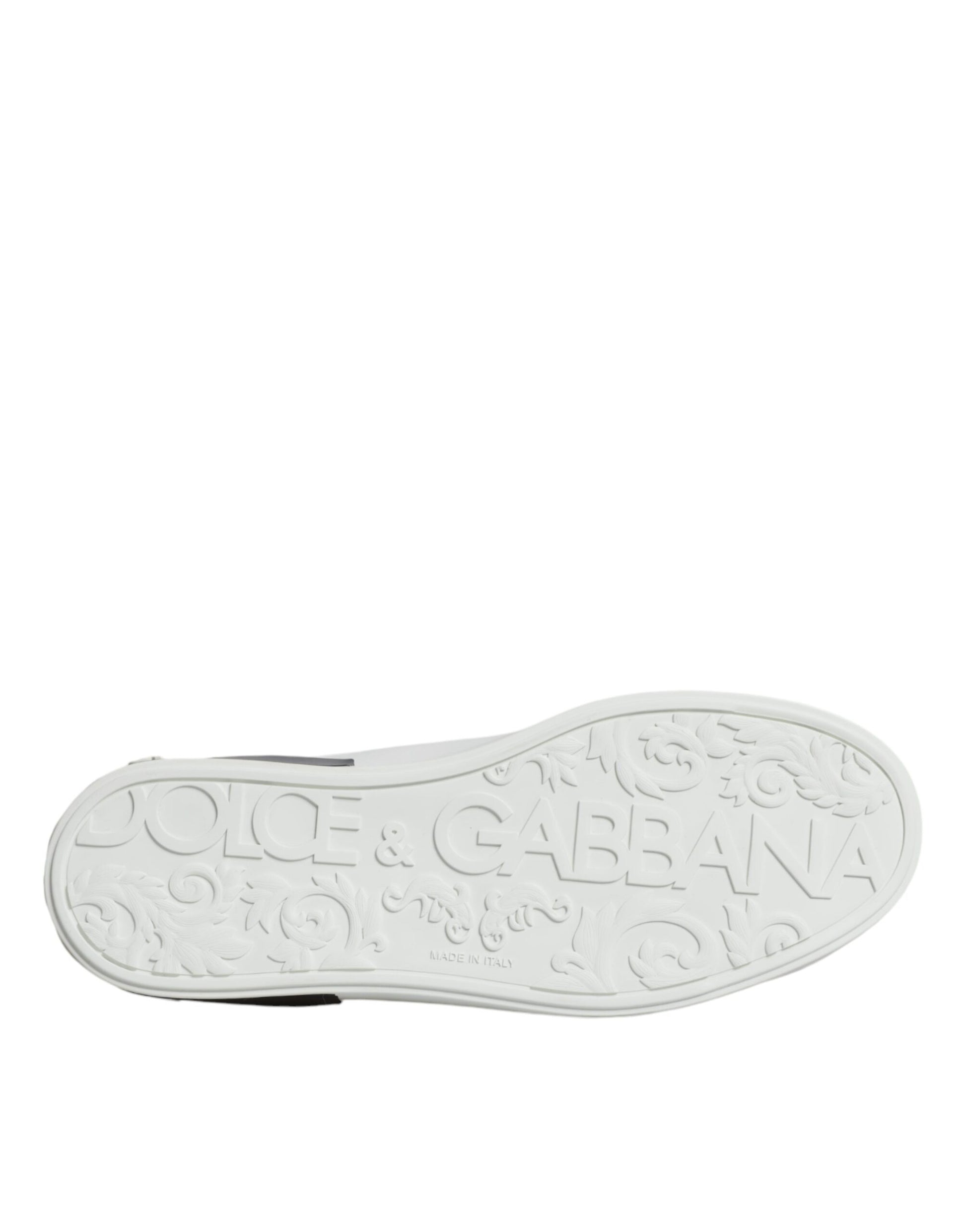 White Leather Logo Portofino Sneaker Shoes