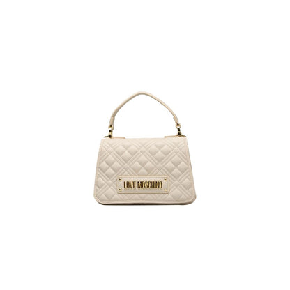 Beige Polyethylene Women Handbag