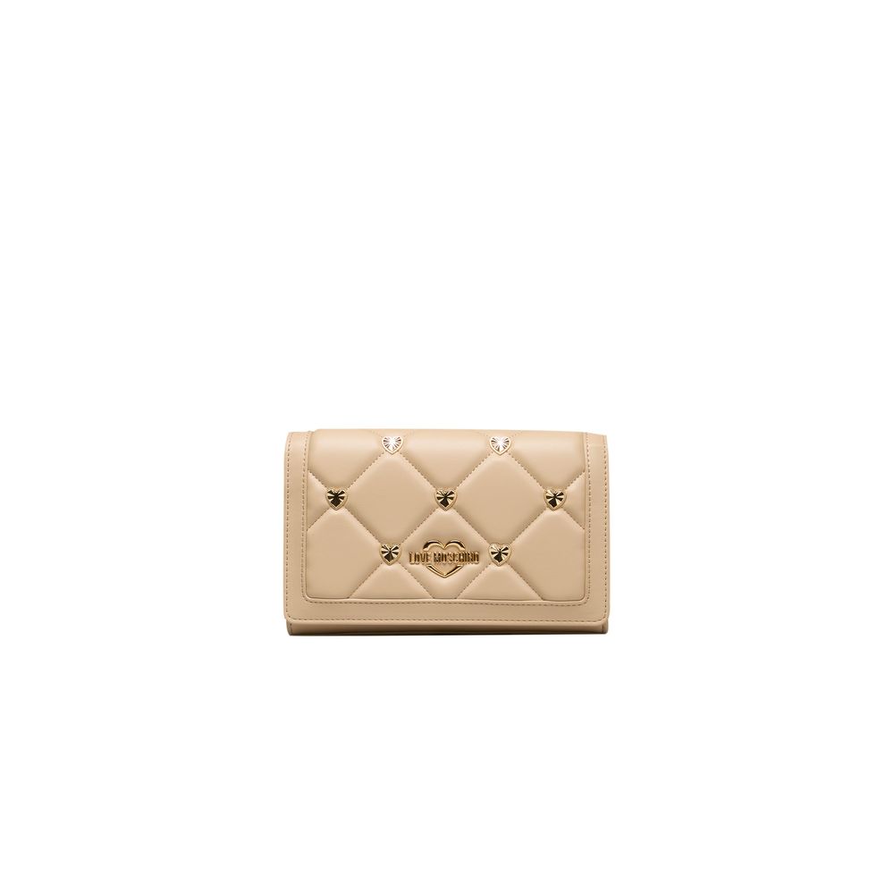 Beige Polyethylene Women Crossbody Bag