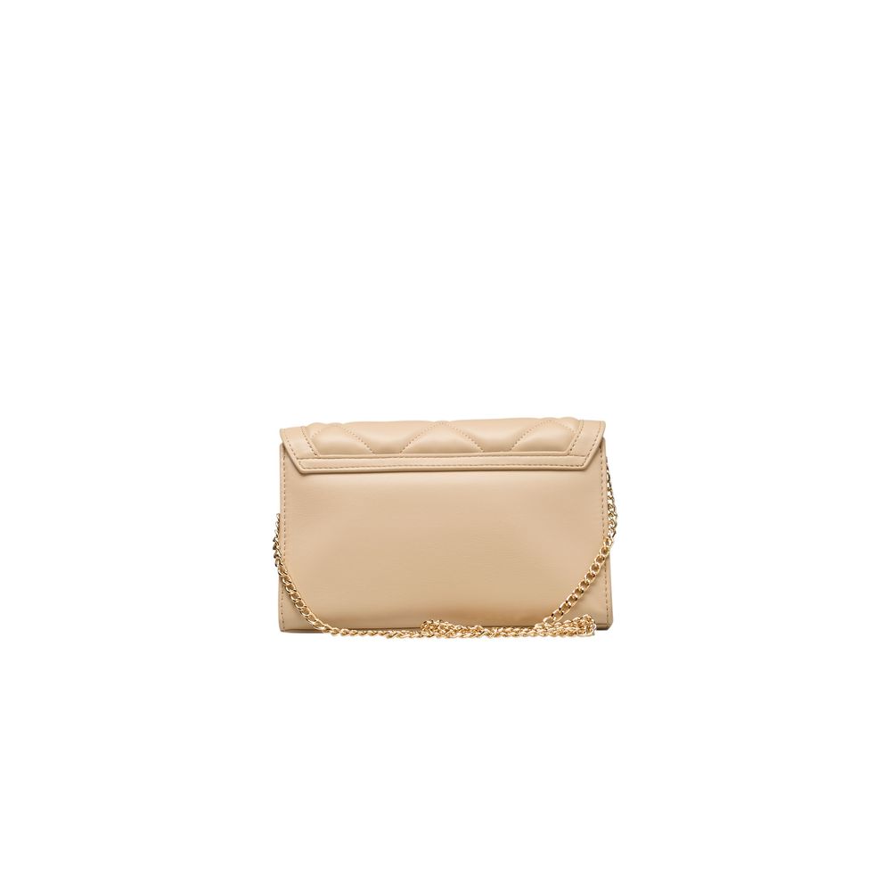 Beige Polyethylene Women Crossbody Bag