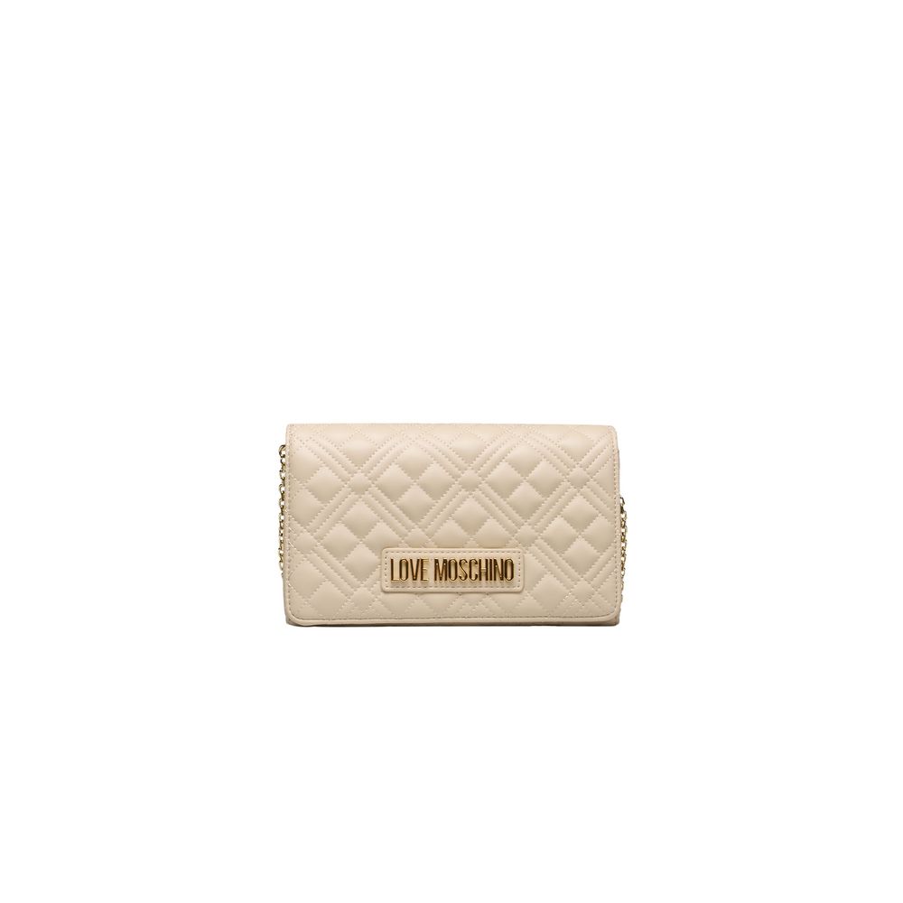 Beige Polyethylene Women Crossbody Bag