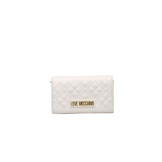 White Polyethylene Women Crossbody Bag