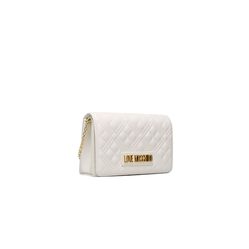 White Polyethylene Women Crossbody Bag