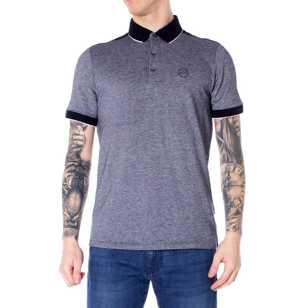 Blue Cotton Polo Shirt