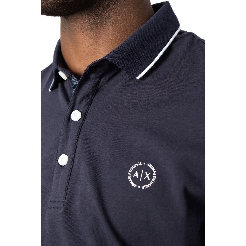 Blue Cotton Polo Shirt