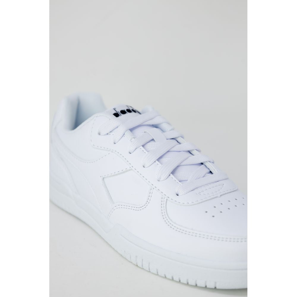 White Synthetic Leather Sneaker