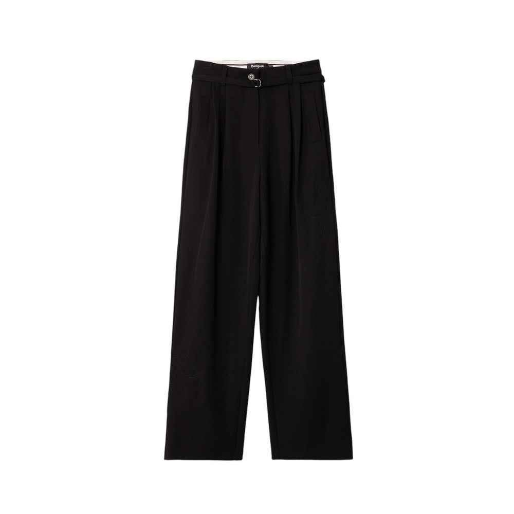 Black Polyester Jeans & Pant