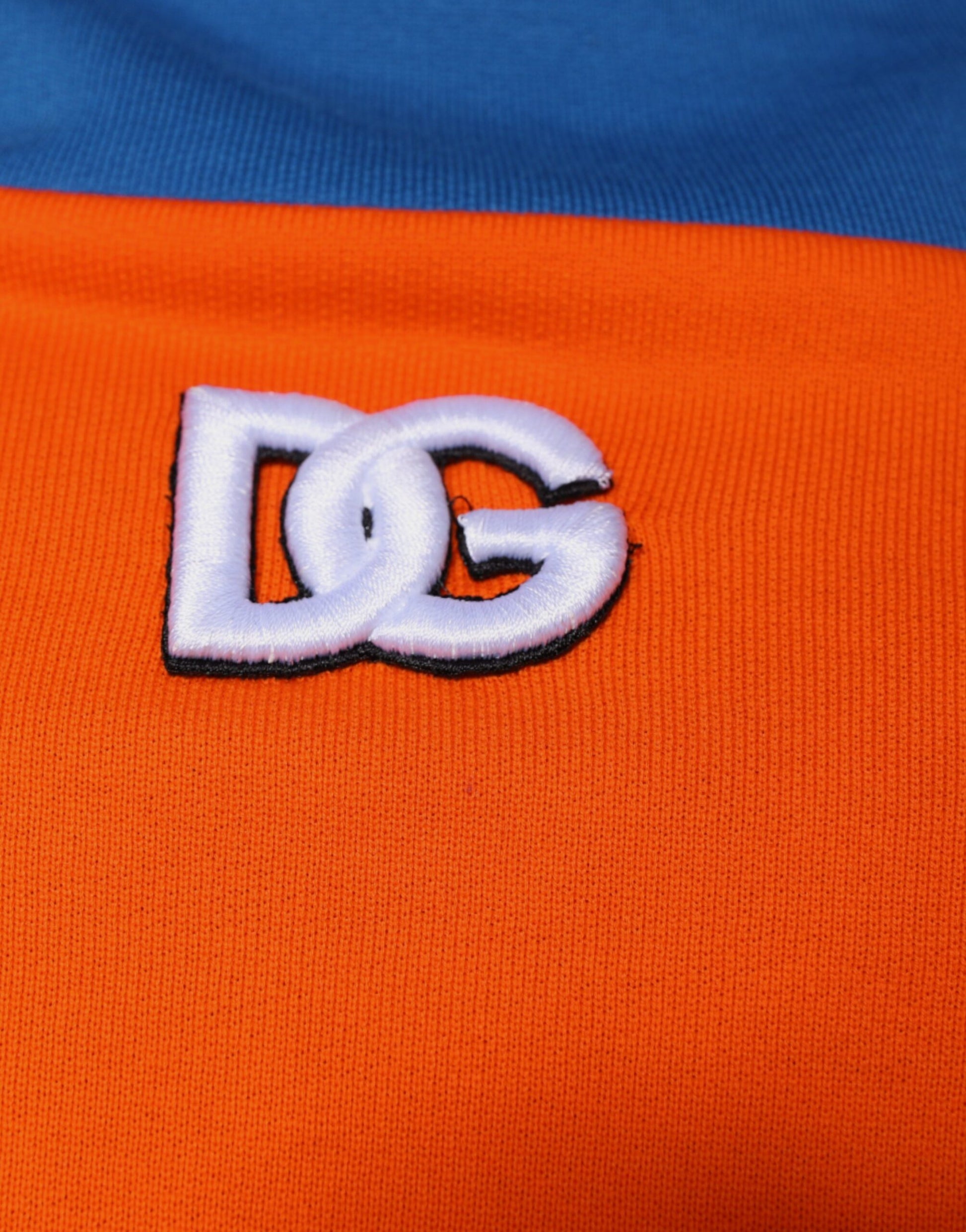 Orange Blue Full Zip Jersey Bomber Jacket