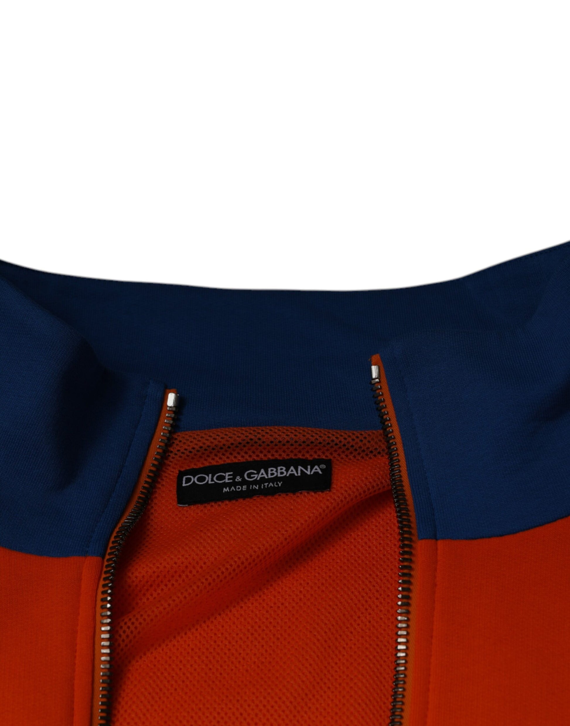 Orange Blue Full Zip Jersey Bomber Jacket