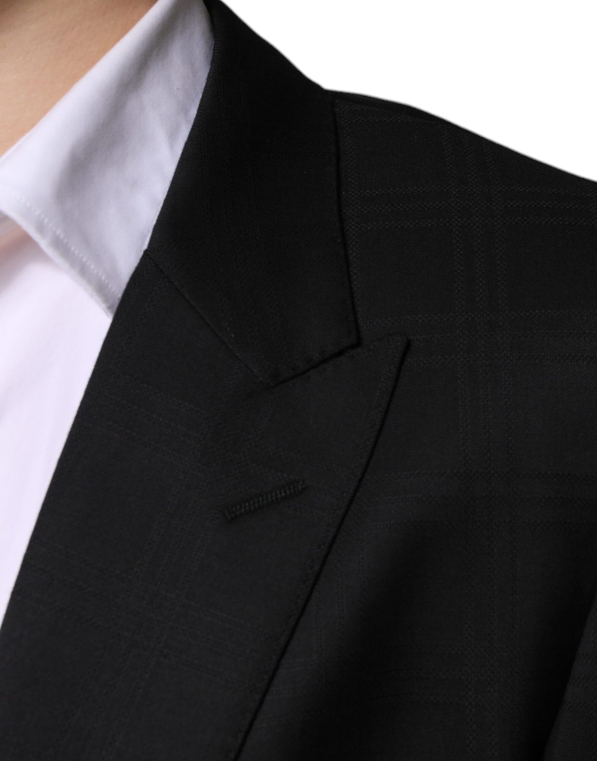 Black Wool Single Breasted Formal Suit