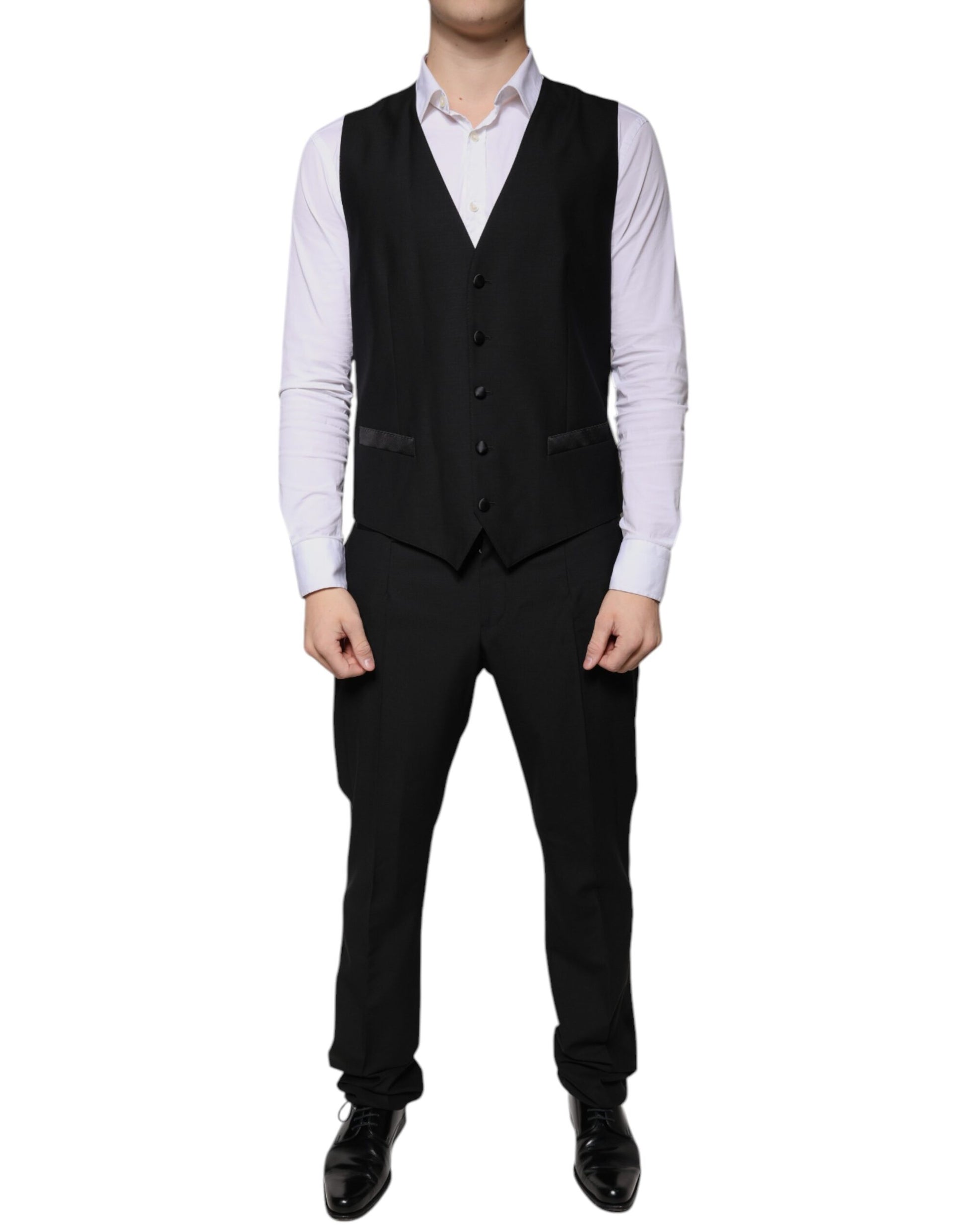 Black Wool 3 Piece Slim Fit Formal Suit