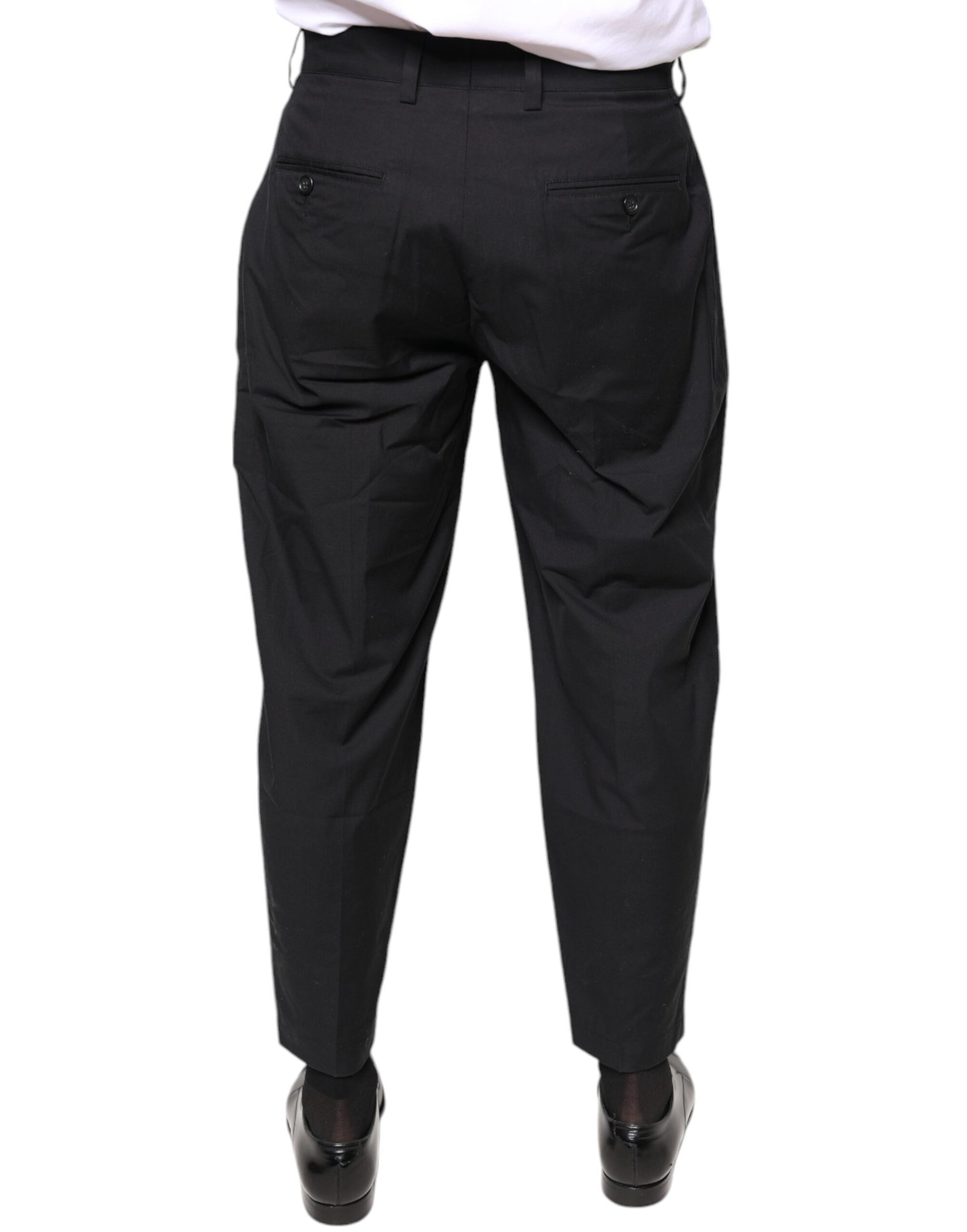 Black Crown Cotton Dress Pants