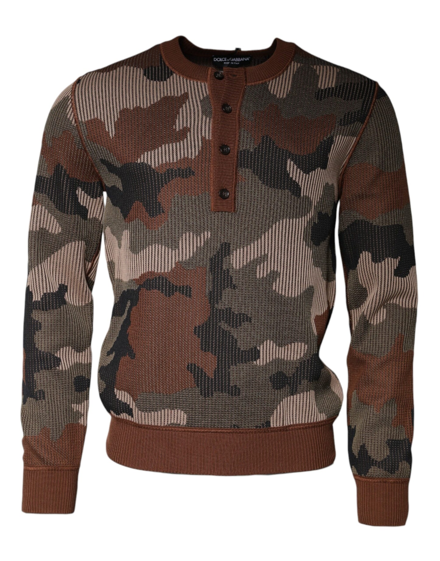 Multicolor Camouflage Men Pullover Sweater