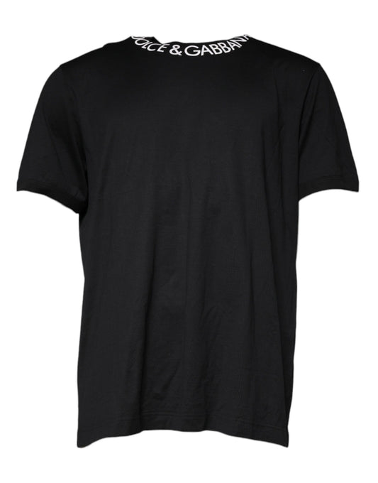 Black Logo Shorts Sleeves Crewneck T-shirt