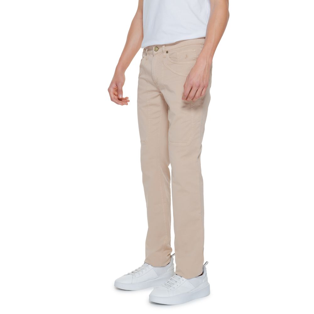 Beige Cotton Jeans & Pant