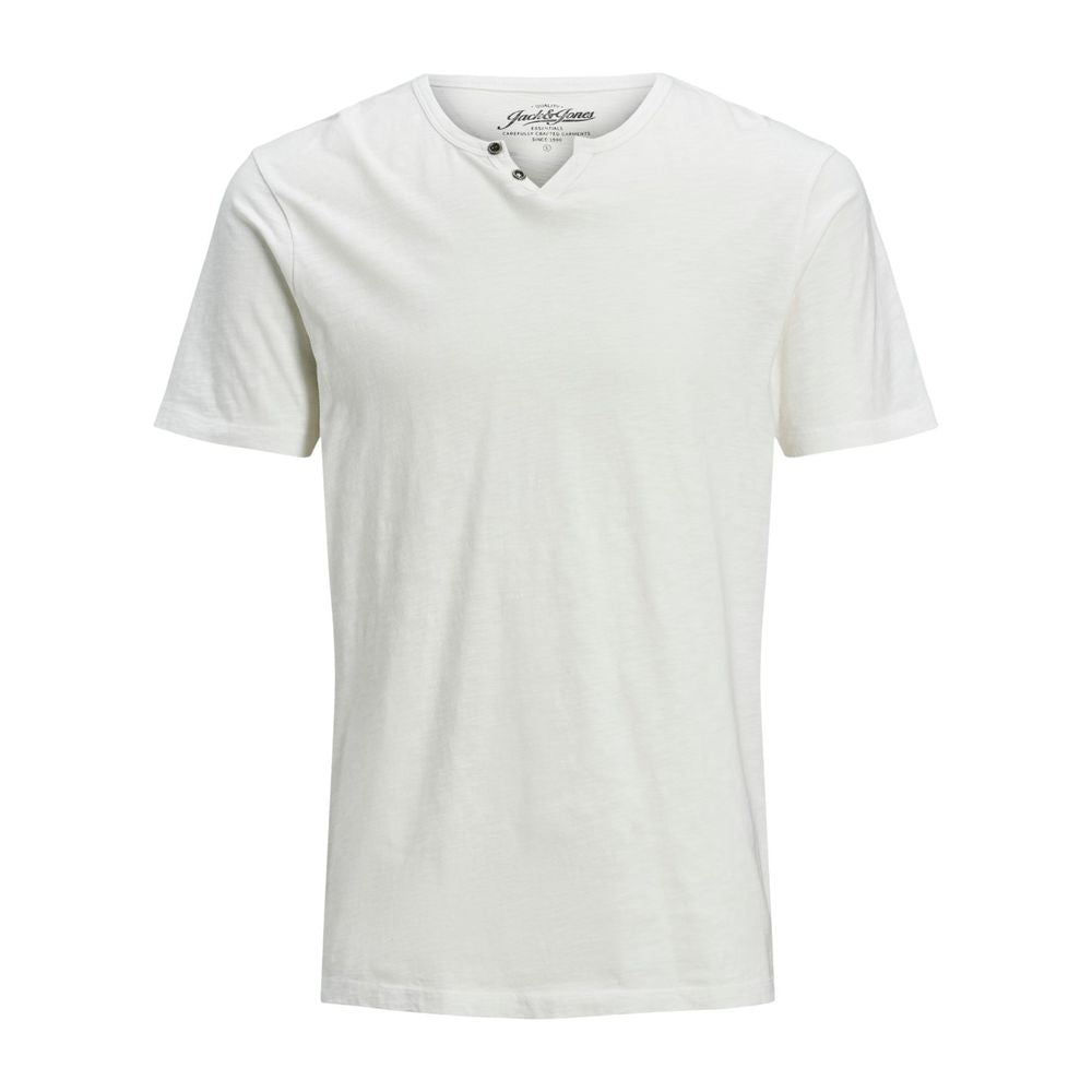 Cream Flamed Cotton T-Shirt