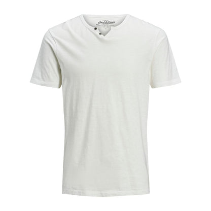 Cream Flamed Cotton T-Shirt