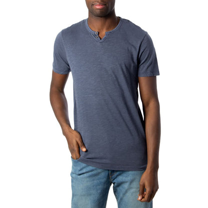 Light Blue Flamed Cotton T-Shirt