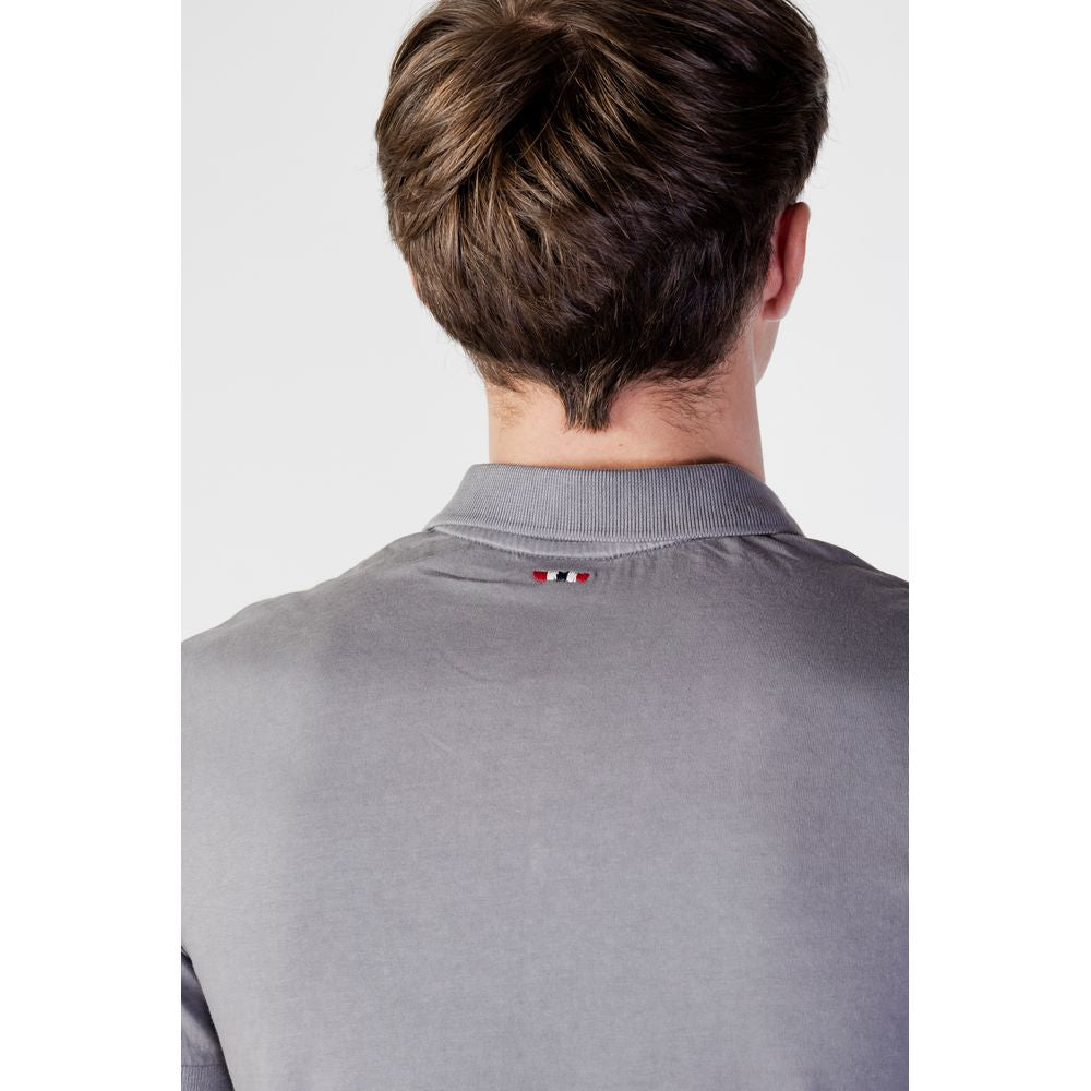 Gray Cotton Polo Shirt