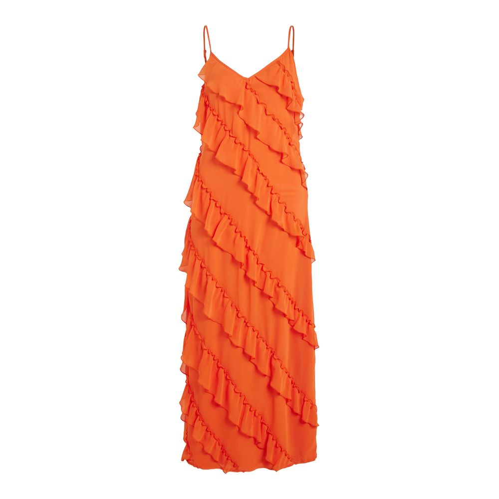 Orange Polyester Dress