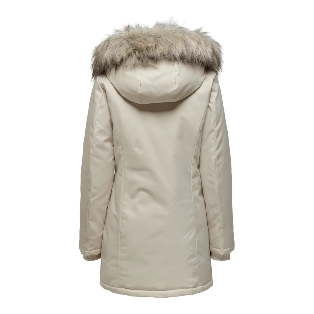 Beige Polyester Jackets & Coat