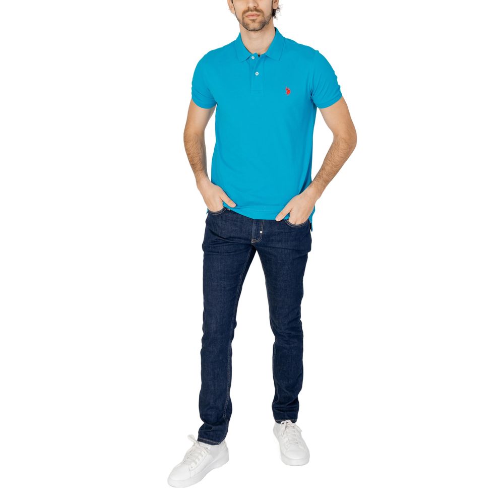 Blue Cotton Polo Shirt