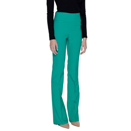 Green Polyester Jeans & Pant