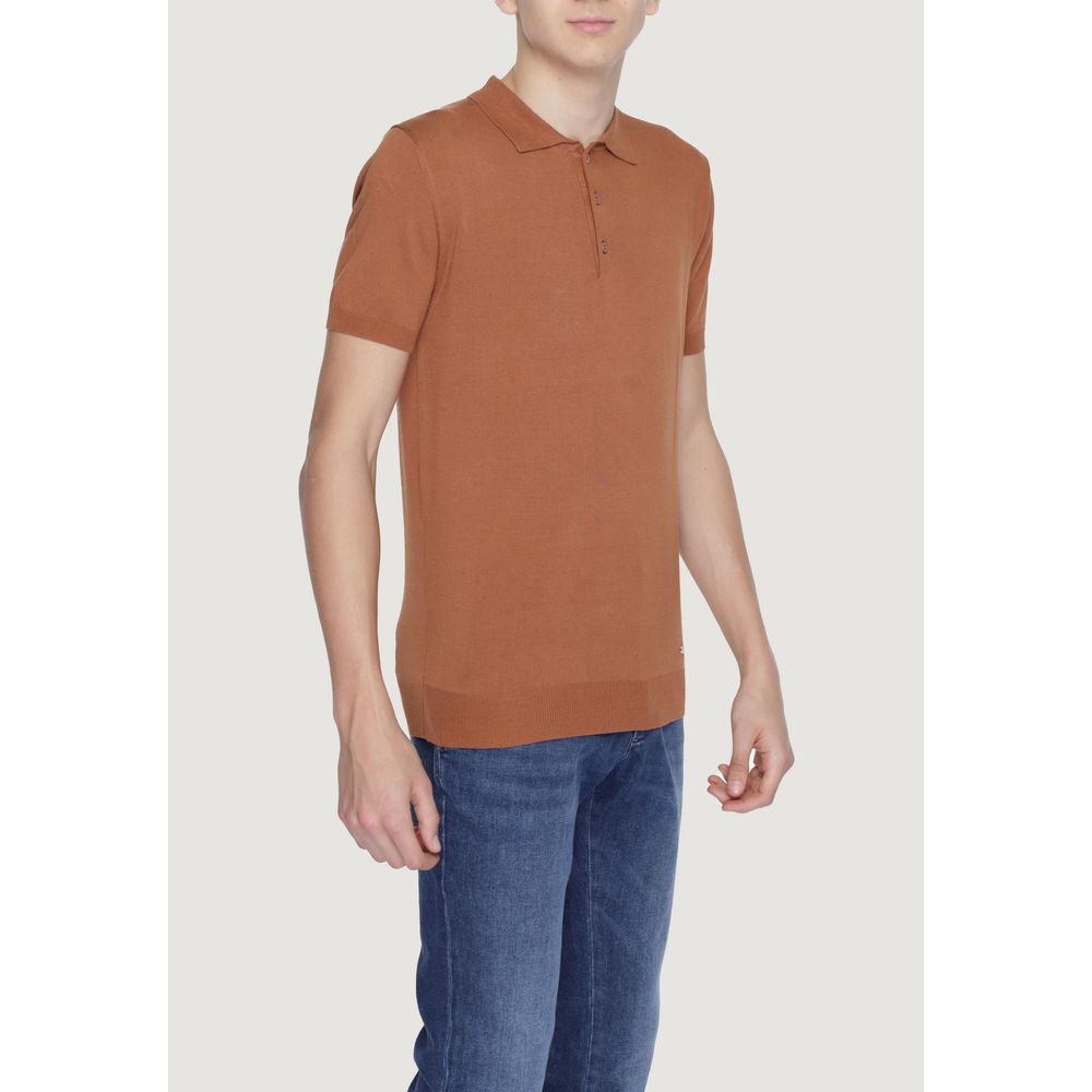 Brown Viscose Polo Shirt