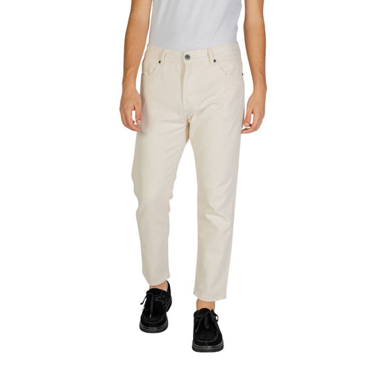 Cream Cotton Jeans & Pant