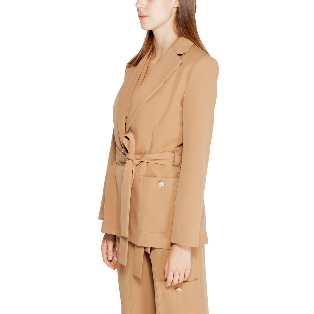 Beige Polyester Suits & Blazer