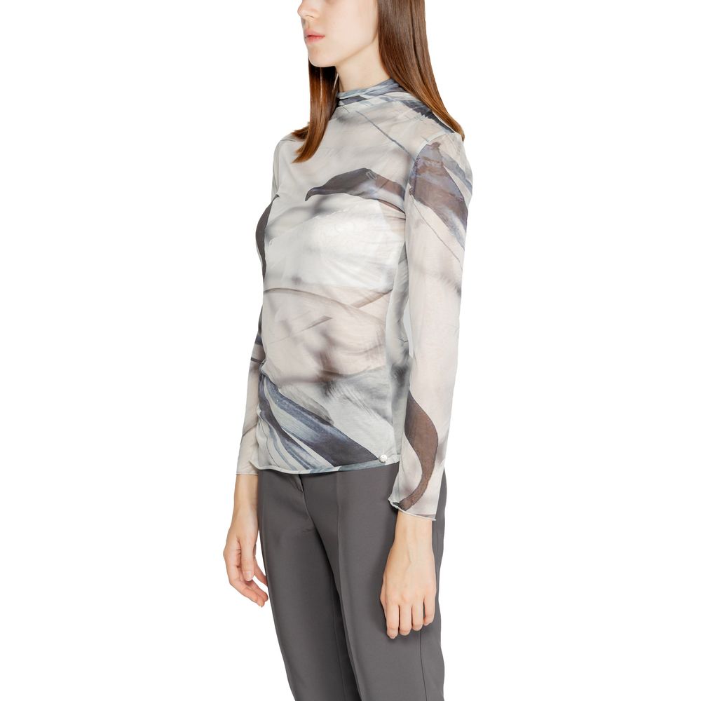 Gray Polyester Tops & T-Shirt