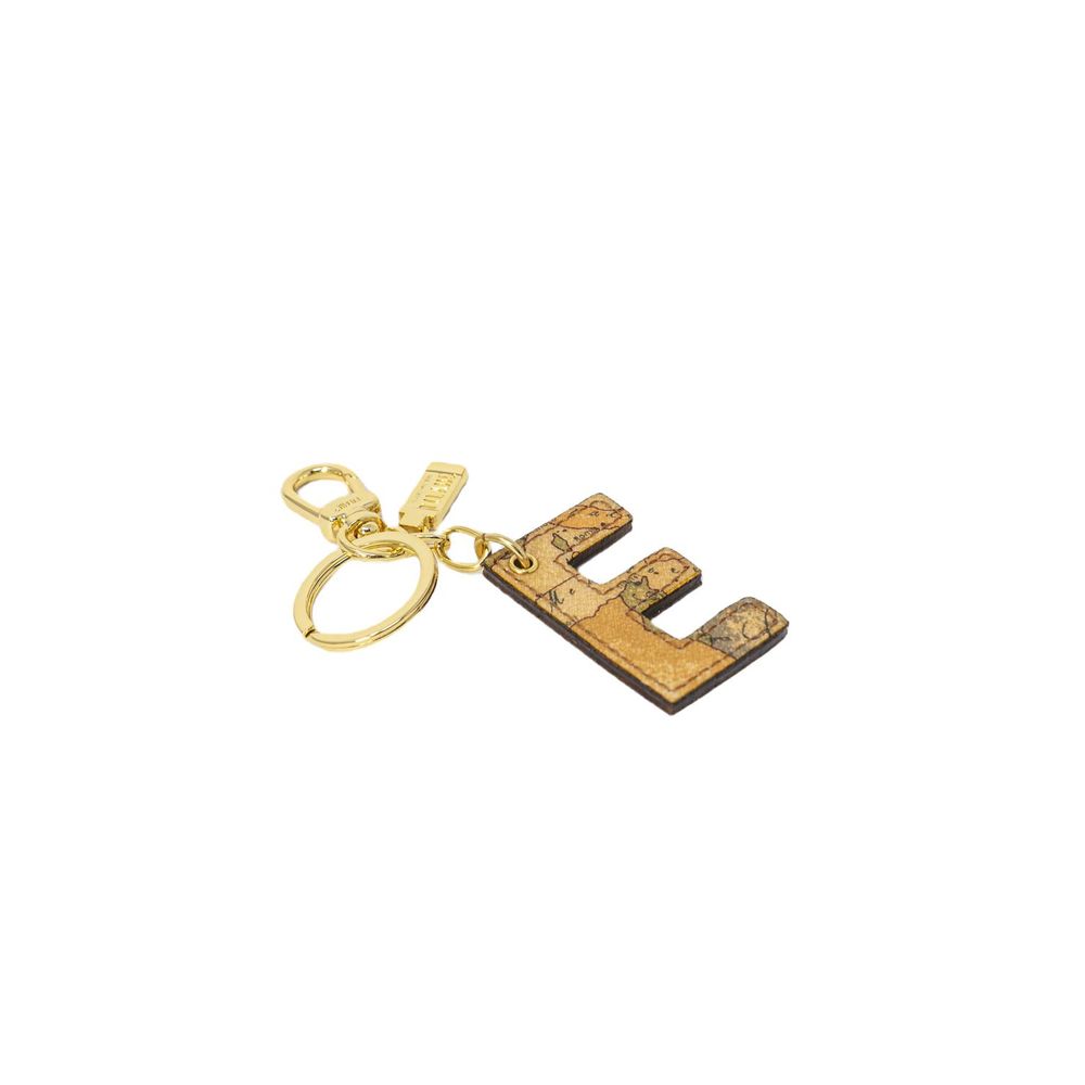 Beige Leather Keychain