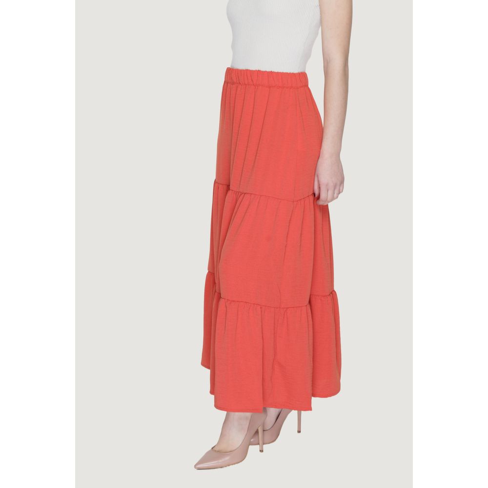 Orange Polyester Skirt