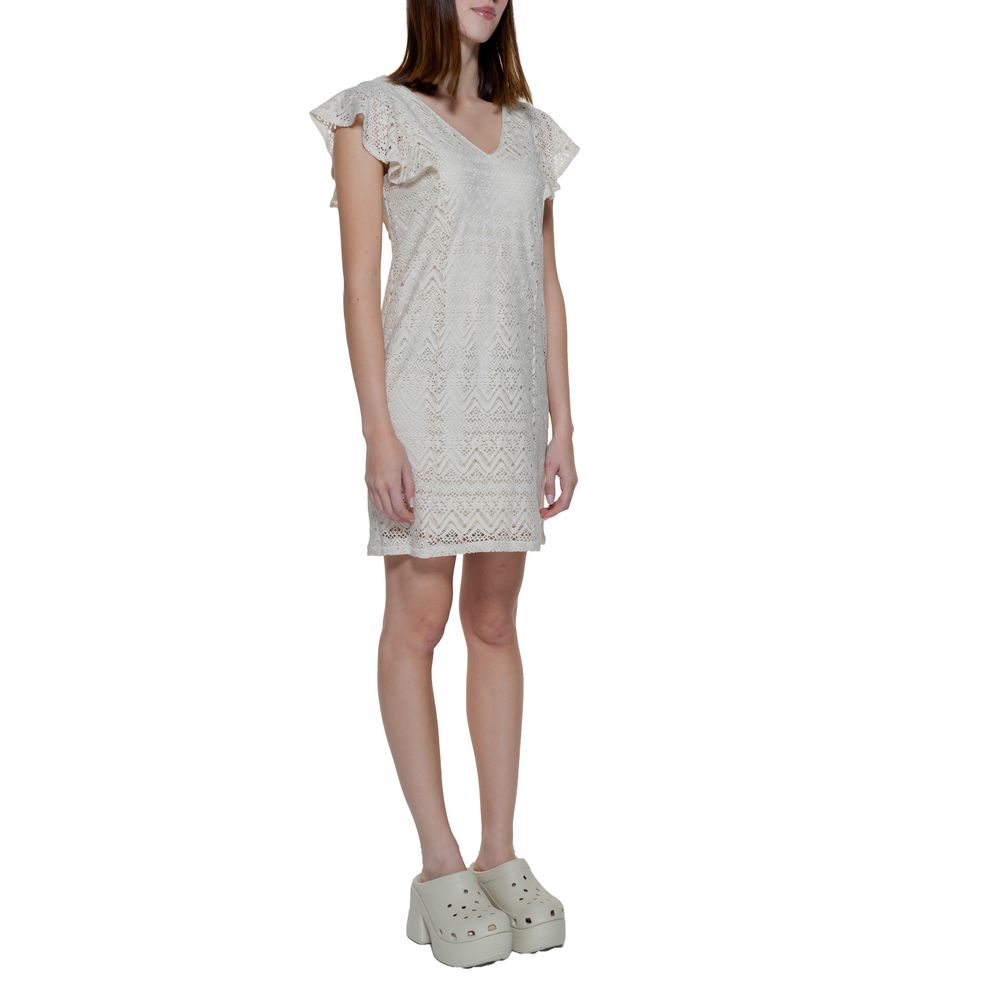 Beige Polyester Dress