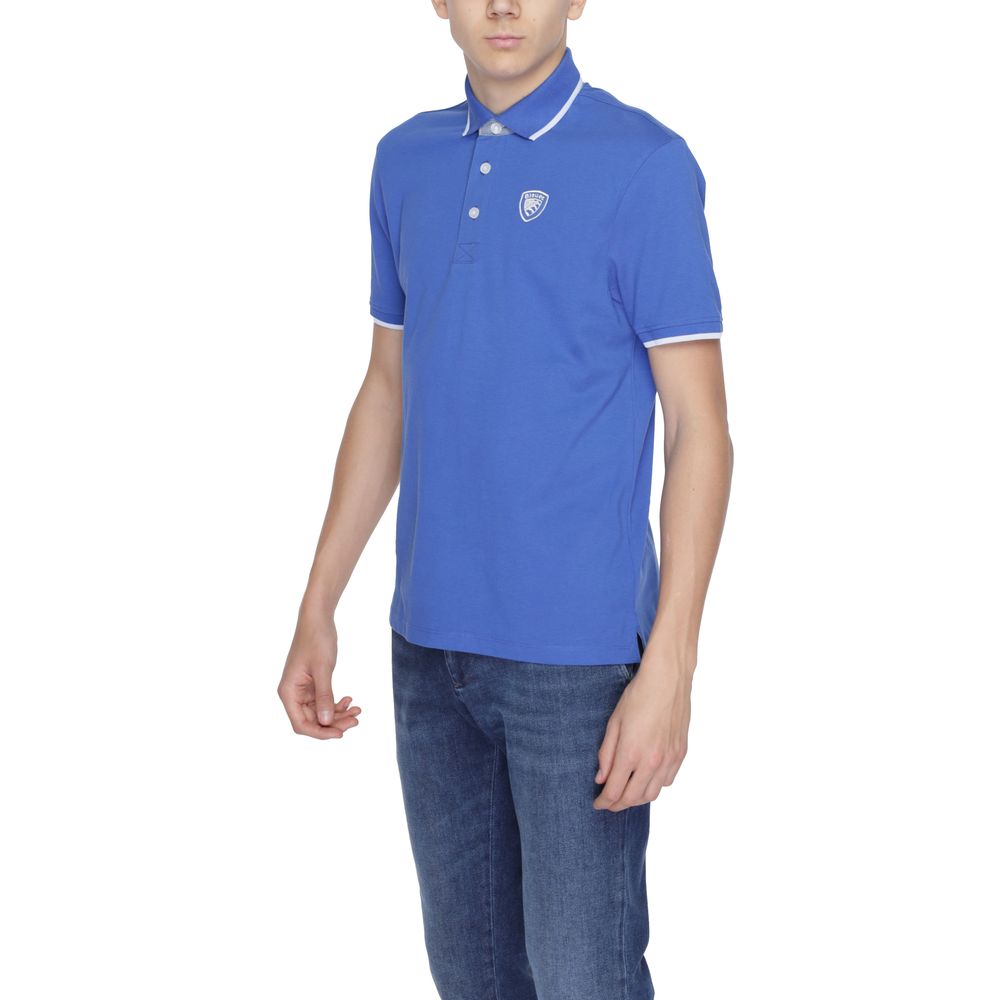 Blue Cotton Polo Shirt