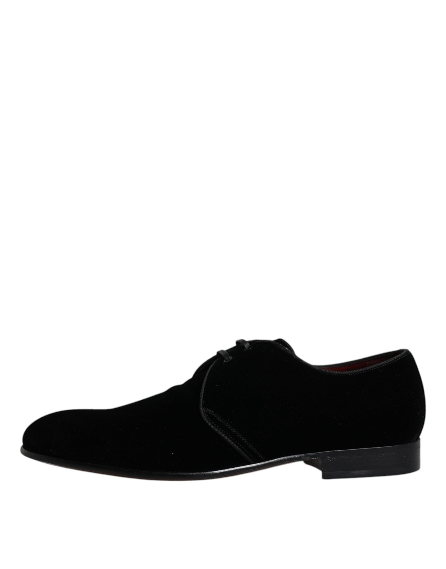 Black Velvet Leather Lace Up Men Derby Shoes