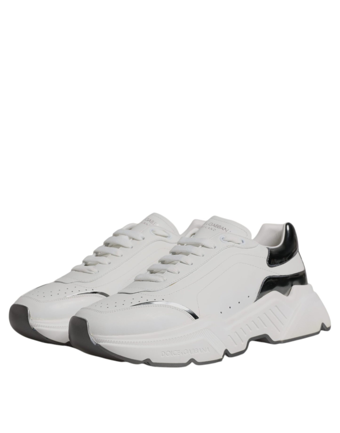 White Silver DAYMASTER Leather Sneakers Shoes