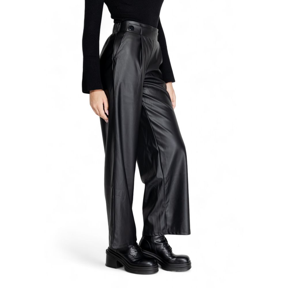 Black Polyester Jeans & Pant