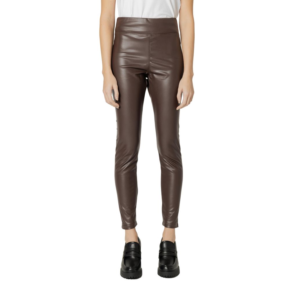 Brown Polyester Jeans & Pant