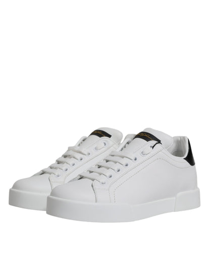 White Leather Classic Low Top Sneakers Shoes