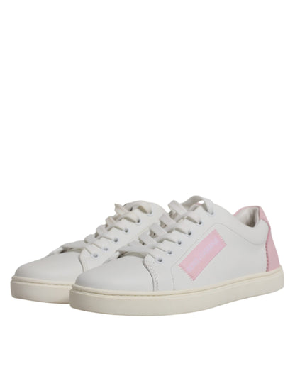 White Classic Calf Leather Sneakers Shoes